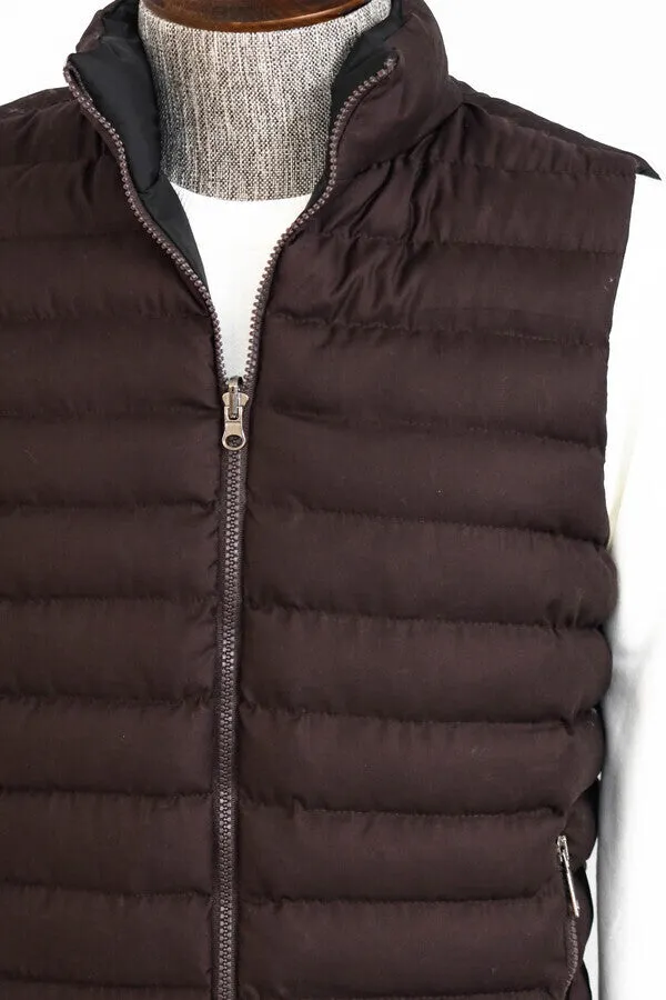 WSS Reversible Puffer Brown Men Down Vest  - Singen