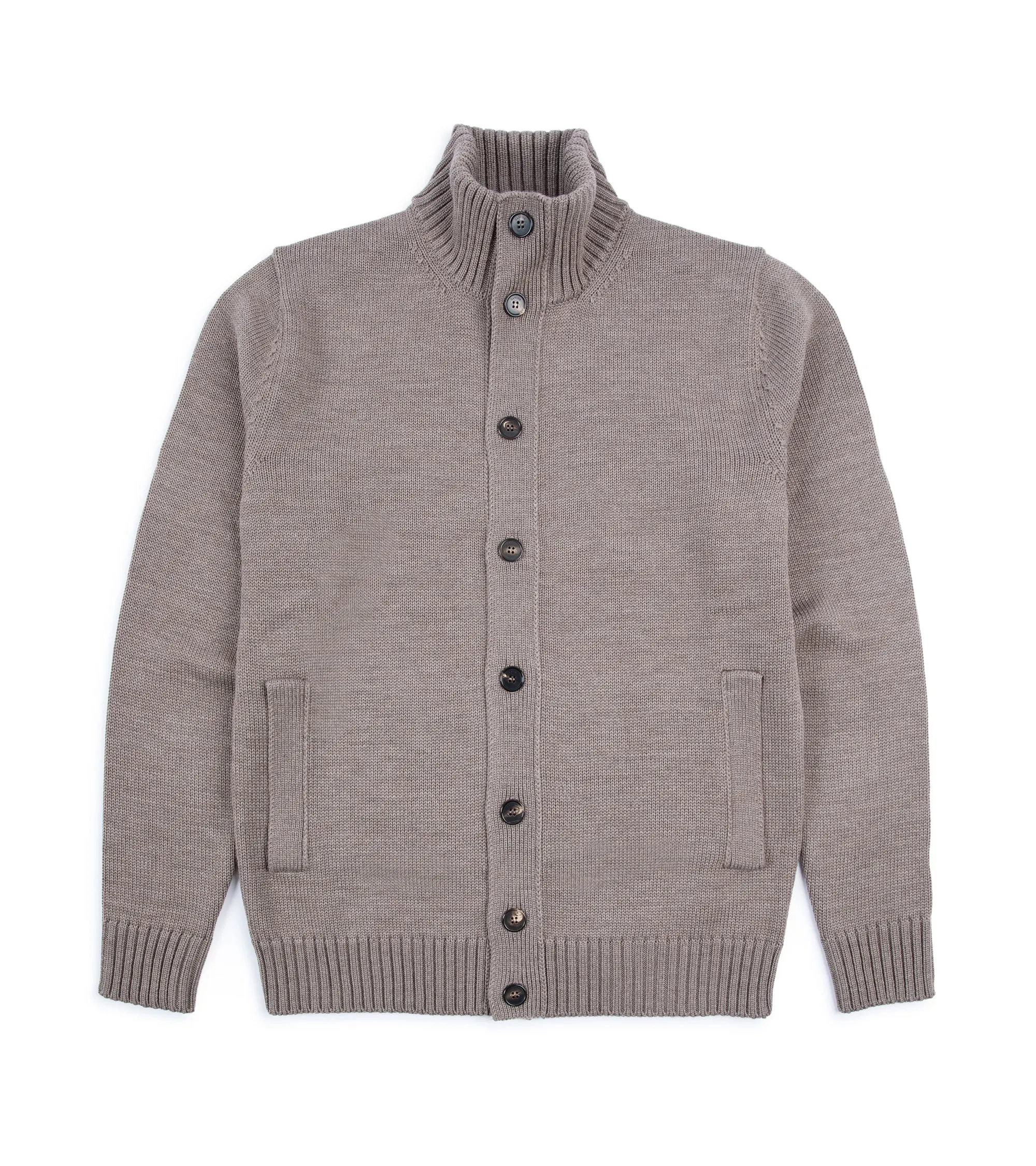 Zanone 5 Gauge Merino Cardigan: Beige